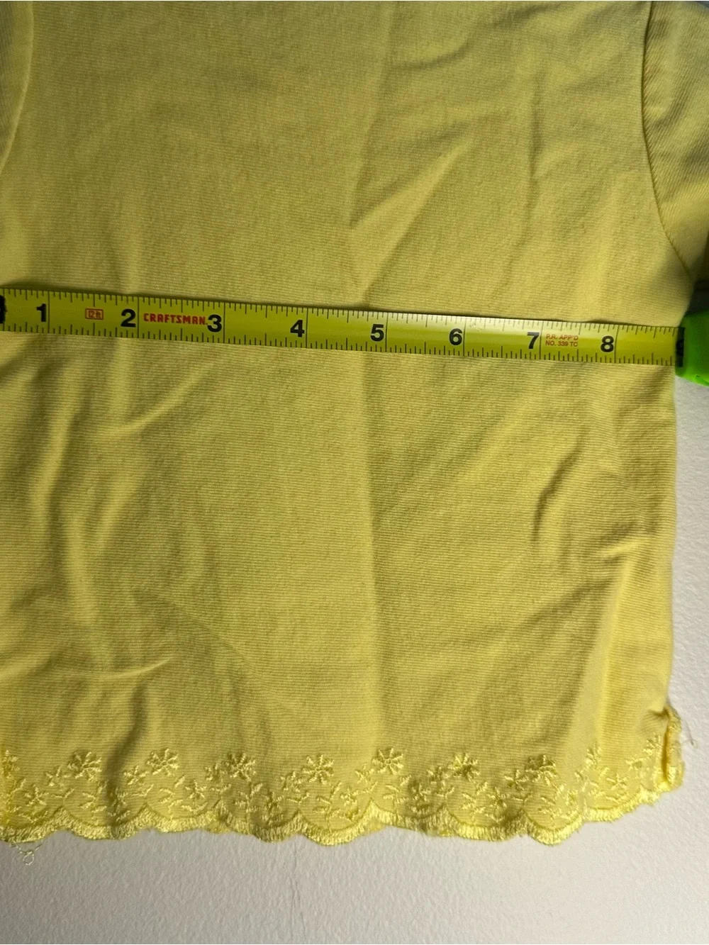 VTG/Y2K The Children’s Place Girls 12M Yellow Embroidered Floral Trim T-Shirt